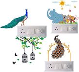 Decals Creation Vinyl Switch Board Sticker Wall Sticker, Baby Room, Wall Art, Fridge Sticker - Pack Of 1 (4 Self-Adhesive Stickers )