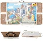 BuilderButler 2-in-1 Tilting & Rotating Puzzle Board,Portable Puzzle Table with 4 Drawers Cover,40.16"x28.5" Compatible for Puzzles from 1000 Pieces to 2000 Pieces
