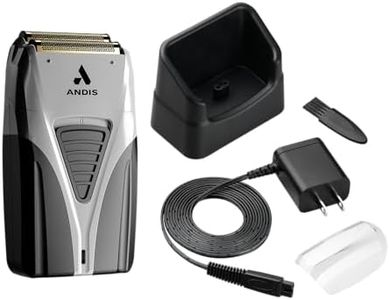 Andis TS-2 17255 Pro Foil Lithium Titanium Foil Shaver, Cord/Cordless, Smooth Shaving Cordless Shaver with Charger, Black