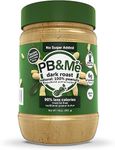 PB&Me Natural Powdered Peanut Butter - Gluten Free, High Protein, Less Calorie Peanut Butter for Smoothie And Protein Shake Add Ins- 87% Less Fat than Creamy Peanut Butter - Dark Roast 200g, 1 Pack