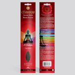 7 Chakras Natural Meditation Incense Sticks - Root to Crown Set of 140x 60 Minute Sticks with Free Wood Burner - Hand Dipped - Also Perfect for Yoga, Healing & Aromatherapy