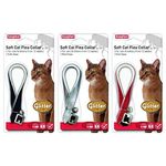 3XCat Flea Glitter Collar, Black/Silver/Red