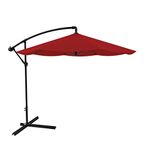 Pure Garden Offset Aluminum Hanging Patio Umbrella, 10-Feet, Red