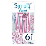 Gillette Simply Venus 3 Women's Disposable Razors with Lubricating Strip, 4+2 Free