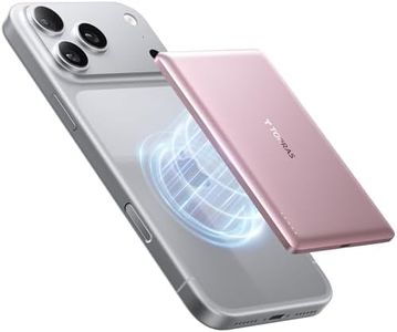 TORRAS MiniMag Power Bank, Ultra Slim 5,000mAh Wireless Portable Charger with USB-C Cable, Fast Charging Magnetic Battery Pack, Magsafe-Compatible for iPhone 16/15/14/13/12, Azalea Pink