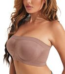 HACI Women's Seamless Strapless Bandeau Underwire Anti-Slip Unlined Multiway Supportive Everyday Bras(Violet,Small)