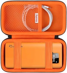 Supmay Hard Travel Case for RoamWiFi 4G LTE Mobile Hotspot Router, Worldwide Portable High Speed Hotspot, Protective Cases Bag with Mesh Bag for USB Cable and Accessories, Black+Orange