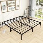 DUMEE King Bed Frame Heavy Duty Platform King Size Bed Frame No Box Spring Needed with Storage, Reinforced Support Noise Free, 14 Inch Textured Black