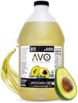 AVO ORGANIC AVOCADO Oil Frying, Baking, Non-stick Sautéing, Salads, Vinaigrette, Marinades, Pan Coating, General Cooking 64 Fl-oz (Half a Gallon), NO preservatives added, Naturally Processed