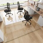 MYSUNORIA Tempered Glass Chair Mat, 60"x80" Office Chair Mat for Hardwood Floor, Clear Computer Chair Mat, 4 Non‑Slip Pads, Smooth Glide & Easy Clean, Carpet Hardwood Floor Protector