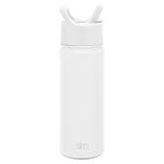 Simple Modern Kids Water Bottle with Straw Lid Vacuum Insulated Stainless Steel Metal Thermos Bottles | Reusable Leak Proof BPA-Free Flask for School | Summit Collection | 18oz, Winter White