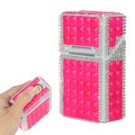 Cigarette Case with Lighter, 20pcs 84mm King Size Cigarettes Holder, Smell Proof, LED Screen, Gift for Girls, Women, Father, Mothe (Deep Pink)