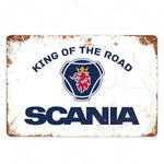 Vintage Metal Tin Sign Lorry Truck Scania Vehicle Logo Plaque Hanging Wall Art Decor Retro Plate Old Fashion Signage Home Garage