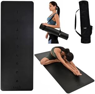 Premium PU & Natural Rubber, Yoga Mat Thick 5mm – Non Slip Exercise Mat Workout Surface, Extra Large 72'' x 27'' Wide Design, Pilates Fitness Training – Includes Strap & Carry Bag