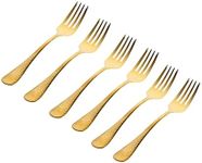 Godinger Flatware Salad Fork 18/0 Stainless Steel Salem Gold, Set of 6