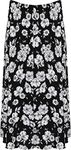 WearAll Womens Plus Floral Midi Skirt Ladies Elasticated Waist Print Stretch Long - Black White - 20-22