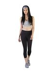 TWIN BIRDS Tailored Cut & Classic Fit Carbon Black Coloured Cotton Capri Leggings for Women - (L)