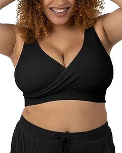 Kindred Bravely Sublime Adjustable Crossover Busty Nursing Bra | Wireless Comfort for F, G, H, I Cups (Black, Small-Busty)