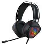 Syndesmos Gaming Headsets for Xbox One Series X/s, PS5, PC, PS4, Switch, Stereo Wired Over-Ear Gaming Headphones with Noise Cancelling Microphone, Dynamic RGB Light, Bass Surround(Black)