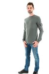 Calvin Klein Jeans Men's Badge Waffle Basic Long Sleeve Top, Grey (Endless Grey), 3XL