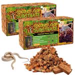 Riare 2 Pack Natural Coconut Chip Substrate for Reptiles- Compressed Coconut Husk Reptiles Bedding, Coco Husk Chip Terrarium Substrate for Snakes, Tortoises, Ball Python, Frogs, Bearded Dragon, Lizard