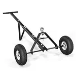 TUFFIOM Trailer Dolly 1 7/8 Ball Hitch Mover, 600 lbs Loading Capacity Tow Dolly w/ 10'' Solid (Pneumatic) Tire, for Moving Car RV Boat Trailer, Great for Camping