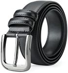 Men Belt Genuine Leather 30"-70" Waist Regular and Big & Tall Sizes Classic and Fashion Design with Single Prong Buckle.(Black,40''-43'' Waist)