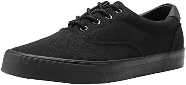 Men's Black Classic Low Top Shoes Canvas Fashion Sneaker with Soft Insole Causal Dress Shoes for Men Comfortable Walking Shoes