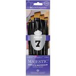 Majestic 241848 Royal and Langnickel Short Handle Paint Brush Set, Angular, 7-Piece