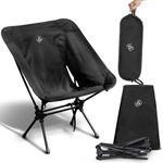 YATTA LIFE - Low Back Folding Camping Chairs with Storage Pouches - Lawn Chairs, Beach Chair, Fishing Chair, Pliante Portable Camping Outdoor Chair, Chaise Camping Chairs for Adults (Black)