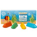 Honeysticks Triangular Bath Crayons For Toddlers & Kids (10 Pk) - Natural Beeswax For Non Toxic Bathtub Fun - Fragrance Free, Great Bath Toys - Bright Colours,Easy To Hold Triangle Shape - Washable