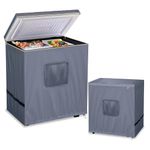 ZILOMI Chest Freezer Cover, Outdoor Deep Cover Waterproof, fit for 7.0 Cubic Feet, Top with Zipper to Open, no need to disassemble,Grey,28"L X 22"W X 34"H