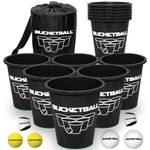 BucketBall | Team Color Edition | Combo Pack (Black/Black): Original Yard Pong Game: Best Camping, Beach, Lawn, Outdoor, Family, Adult, Tailgate, Jumbo, Giant Game