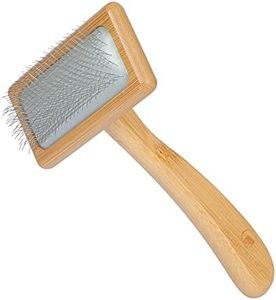 Muse&Iris Dog & Cat brush, Pet Slicker Brush with Bamboo Handle for Large Medium & Short Hair Elegant Grooming Comb for Removing Shedding, Tangles and Dirt
