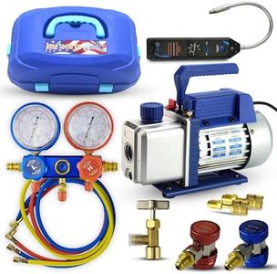Hiatsu HVAC Tools Kit 4.5cfm Vacuum Pump Kit Mini Split 5Pa Rotary Vane Vacuum Pump 1/4HP Air Conditioner HVAC Air Tool R134a R410a with Oil Bottle 1/4" Male Inlet Port Air Conditioning Tools kit