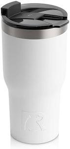 RTIC 20 oz Insulated Tumbler Stainless Steel Coffee Travel Mug with Lid, Spill Proof, Hot Beverage and Cold, Portable Thermal Cup for Car, Camping, White