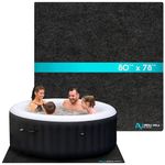 Hot Tub Mat 80"x78", Water Absorbent Mat, Above-Ground Pool Protector Mat, Hot Tub Flooring Protector, Anti-Slip and Waterproof Backing, Hot Tub Accessories