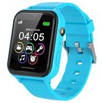 PTHTECHUS Kids Smartwatch Phone - Smartwatch Kids Watch Phone Call SOS Pedometer Video Recorder MP3 Music 7 Games Alarm Clock, Gifts for Girls 4-10 Years, Blue