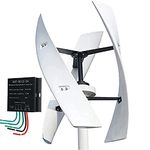 Vertical Wind Turbine 8000W Wind Turbine Generator 12V 24V 48V 3 Blades Home Small Wind Turbine, Silent Magnetic Levitation Upright Wind Turbine with MPPT Controller for Home Marine RV Energy (12V)