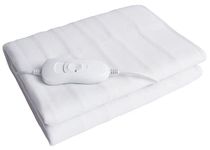 Daewoo HEA1486 85W Double Heated Blanket with 3 Heat Settings, Detachable Controller, and Over-Heat Protection - White