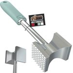 GORILLA GRIP Patented Dual-Sided Meat Tenderizer, Heavy Duty Kitchen Mallet with Soft Handle, Spiked Side Tenderizes and Smooth Flattens, Maximize Food Flavor, Commercial Grade Chicken Pounder, Mint