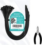 Honyear 24 inch Cable Zip Ties Heavy Duty (with Wire Cable Cutters) Strong Large Black Zip Ties with 175 pounds Tensile Strength 50 Pack Long Durable Nylon Black tie Wraps Outdoor UV Resistant