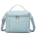 NOL Natural Organic Lifestyle Insulated Lunch Bags for Women Cooler Bag Lightweight Nylon Waterproof Lunch Box For Work (Light blue, Medium(normal))