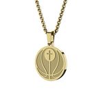 seensea Sports Luke 1:37 Athletes Necklace Baseball Football Soccer Basketball Volleyball Inspirational Pendant for Boys Girls Gift (Gold Basketball)