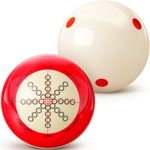 Gemscream 2 Pcs Billiards Cue Ball with Dots Practice Training Artifact Regulation Size 2-1/4" Training Pool Balls for Billiard Table Accessories Games Sports