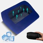 Inflatable Cooling Pillow for Travel, Camping Pillow for Hot Sleeper, Cool Items Camping Essentials for Hot Sleepers, Night Sweats, and Hot Flashes with Adjustable Neck Roll & Removable Cooling Cover
