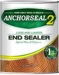 ANCHORSEAL 2 Hybrid Log & Lumber end grain sealer (1 Quart) - Water-based wax & polymer prevents up to 90% of end checking (drying splits) on cut ends. Green wood sealer for turning blanks & bowls. … (1 Quart)