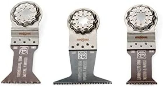 FEIN E-Cut Combo Starlock Wood & Metal, Alojamiento SL,Set con 3 hojas de sierra de recambio E-Cut para trabajos de aserrado en madera y metal.