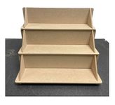 MDF 3 Tier Solid Back Display Craft Table Stand - Size 370mm x 324mm x 320mm - For Craft Fairs, Market Stall Display Shelf, Shop Display Stands, Makeup Stand, Perfume display shelf