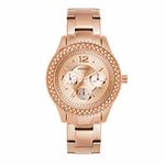 Fossil Watch for Women Stella, Quartz Multifunction Movement, 38 mm Rose Gold Stainless Steel Case with a Stainless Steel Strap, ES3590